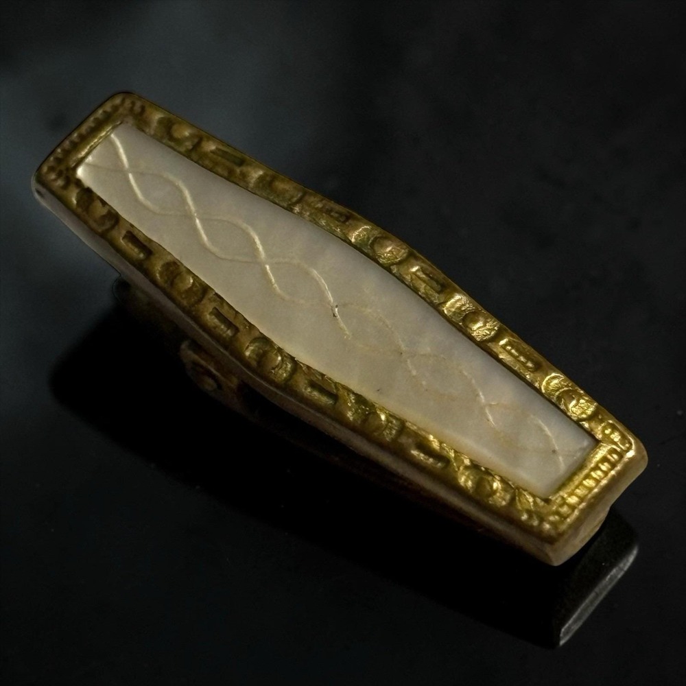 Mother Of Pearl Lingerie Tie Clip Clasp Vintage Victorian Edwardian Art Deco MOP